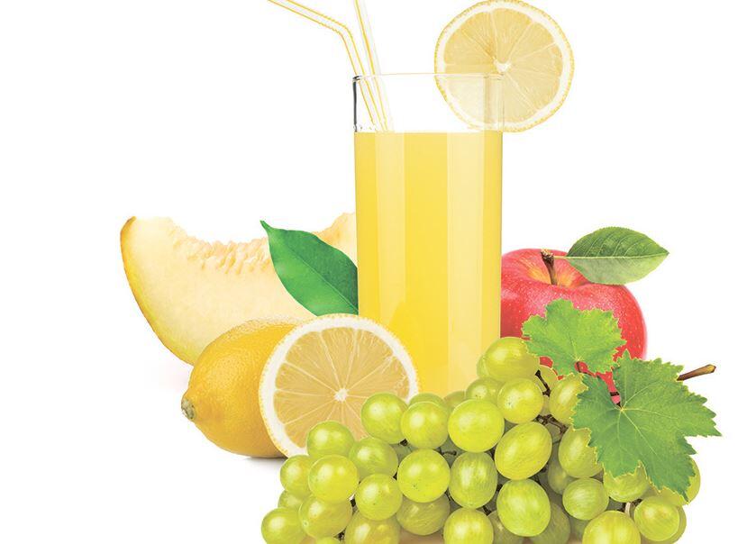 Сок с яблоком, дыней, лимоном и виноградом